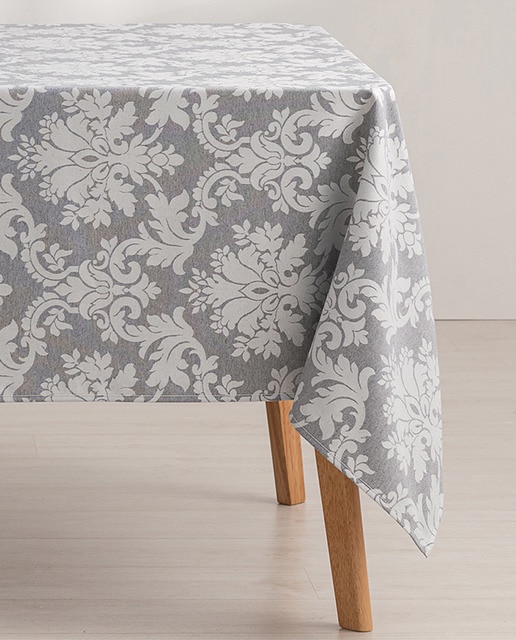 Imagen 0 de Mantel antimanchas jacquard Dama gris