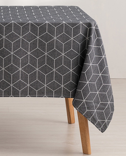 Imagen 0 de Mantel antimanchas jacquard Line antracita