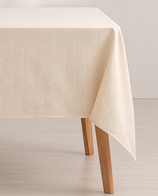 Imagen 0 de Mantel antimanchas jacquard Line crudo