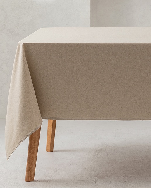 Imagen 0 de Mantel antimanchas 100% algodón liso piedra