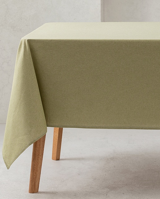 Imagen 0 de Mantel antimanchas 100% algodón liso verde