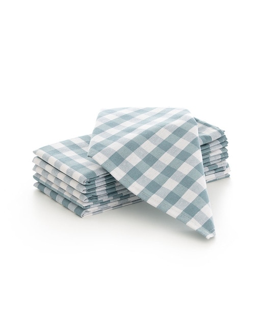 Imagen 0 de Pack 6 servilletas Vichy 45x45 cm agua marina