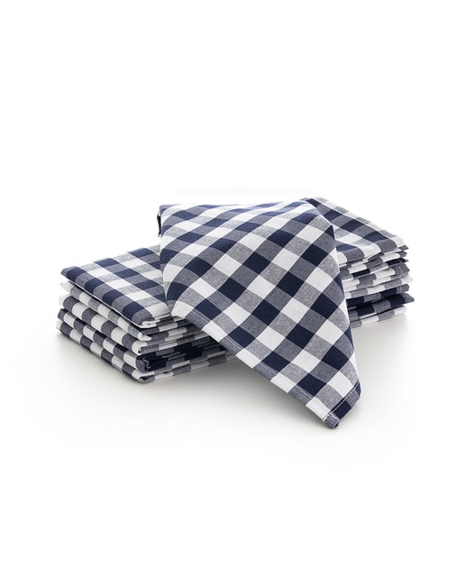 Imagen 0 de Pack 6 servilletas Vichy 45x45 cm azul