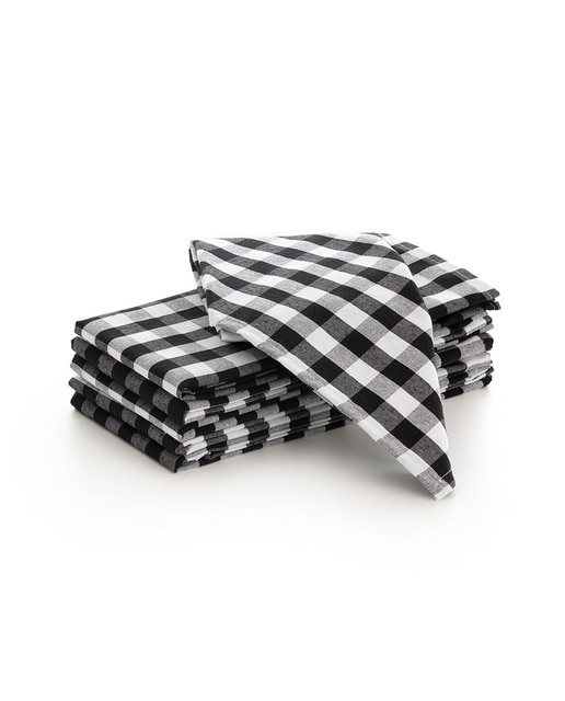 Imagen 0 de Pack 6 servilletas Vichy 45x45 cm negro