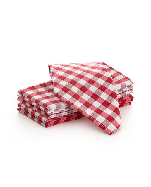 Imagen 0 de Pack 6 servilletas Vichy 45x45 cm rojo