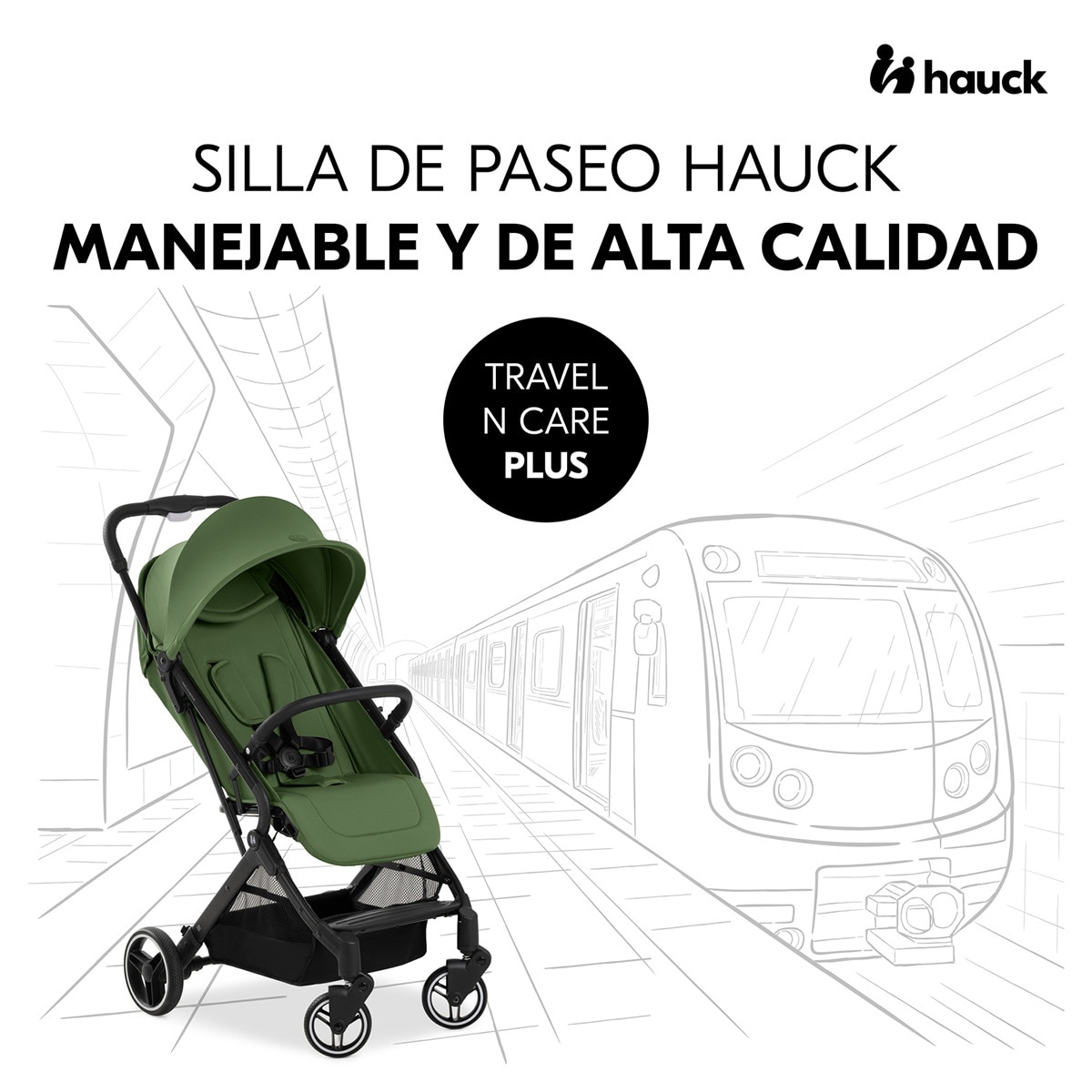 Carrinho de Passeio Ligeiro Travel N Care Plus Verde-militar-2