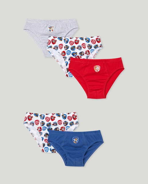 Imagen 0 de Pack de cinco slips de niño con estampado Paw Patrol
