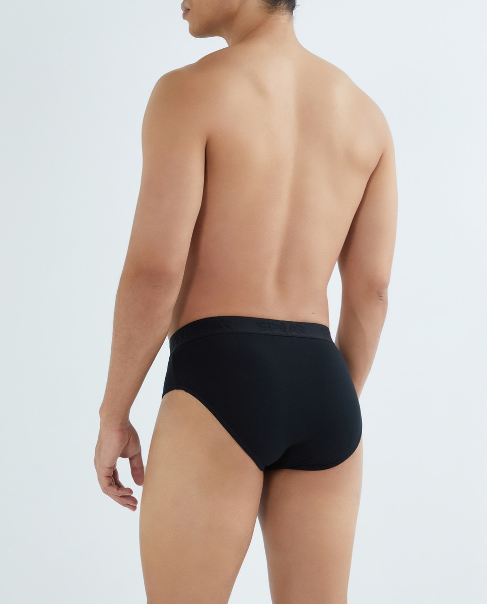 Pack 2 slips liso goma vista de hombre Negro-2