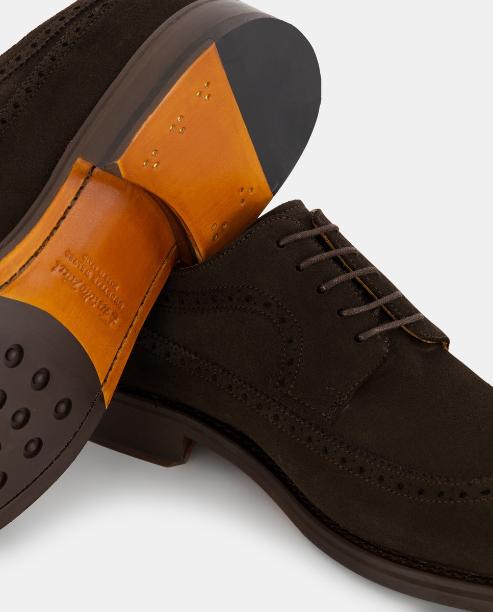 Bluchers Wingtip em Croute Castanho-escuro-5