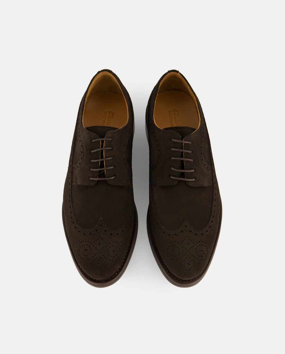 Bluchers Wingtip em Croute Castanho-escuro-4