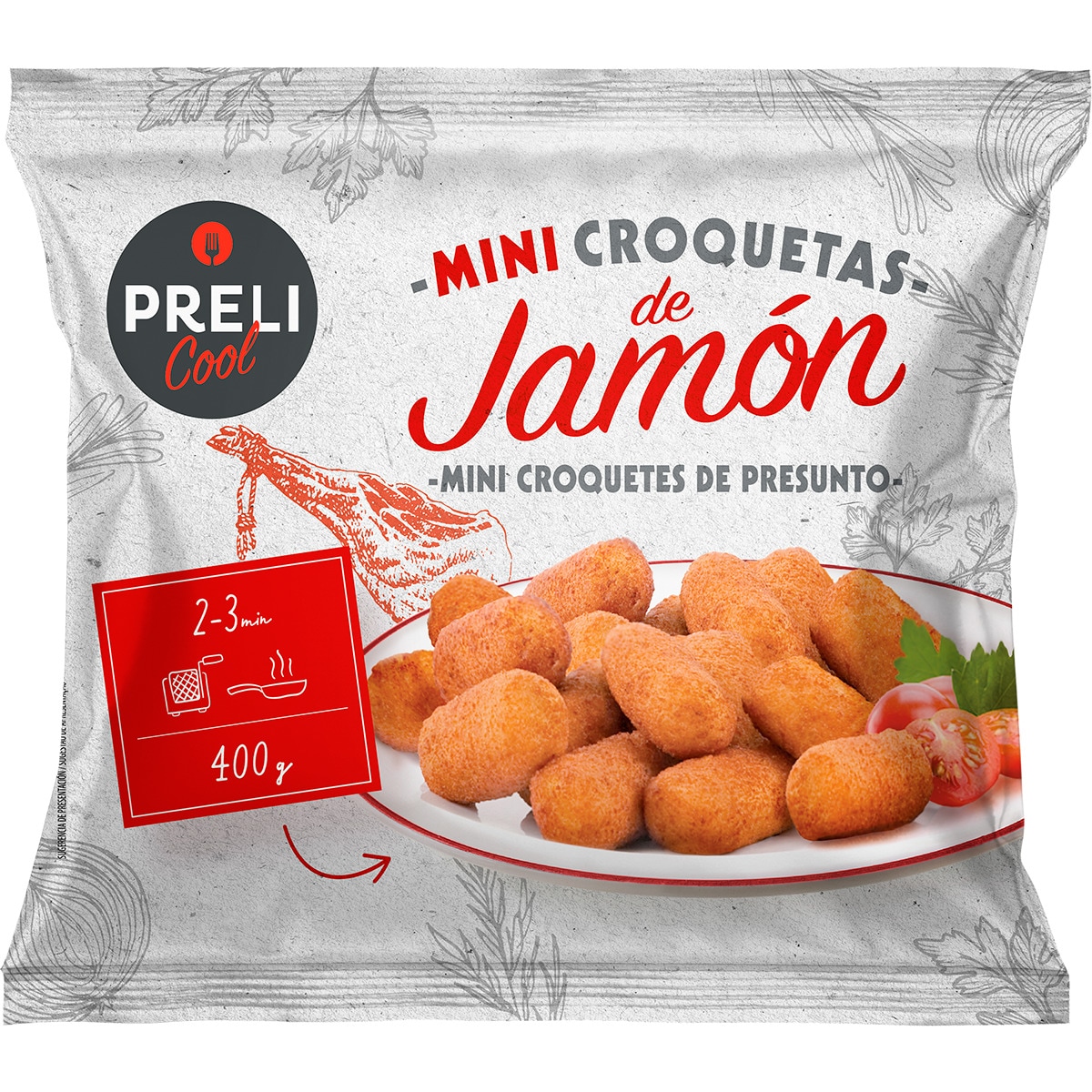 Mini Croquetes de Presunto embalagem 400 g