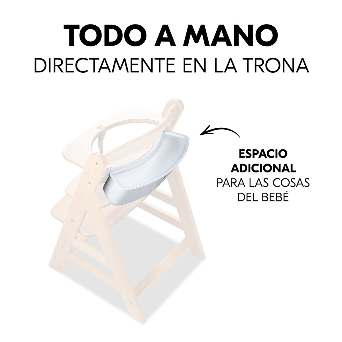 Caja almacenaje trona Hauck Highchair Box S Blanco-3