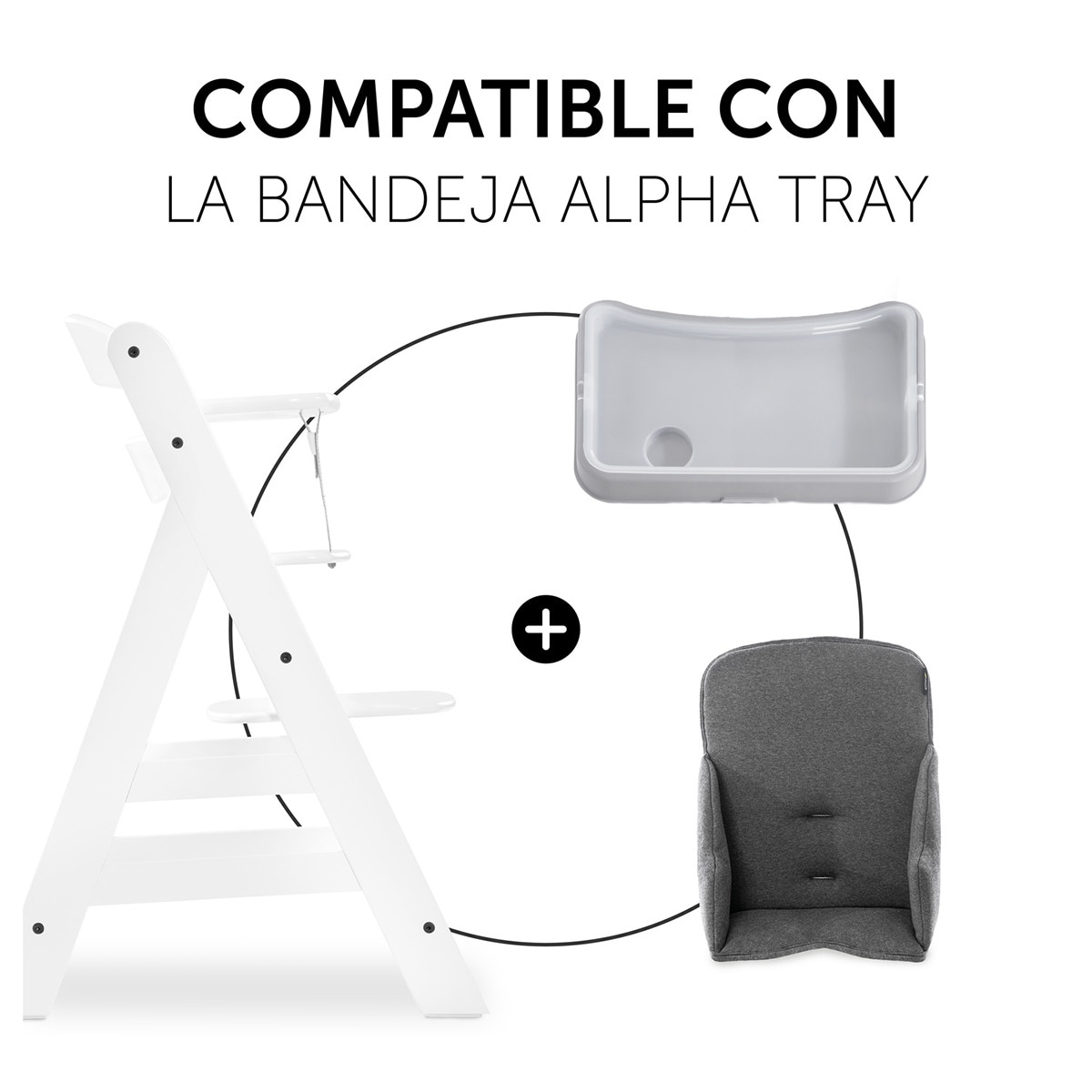 Almofada para Cadeira de Refeição Alpha Cosy Jersey Cinzento-escuro-9