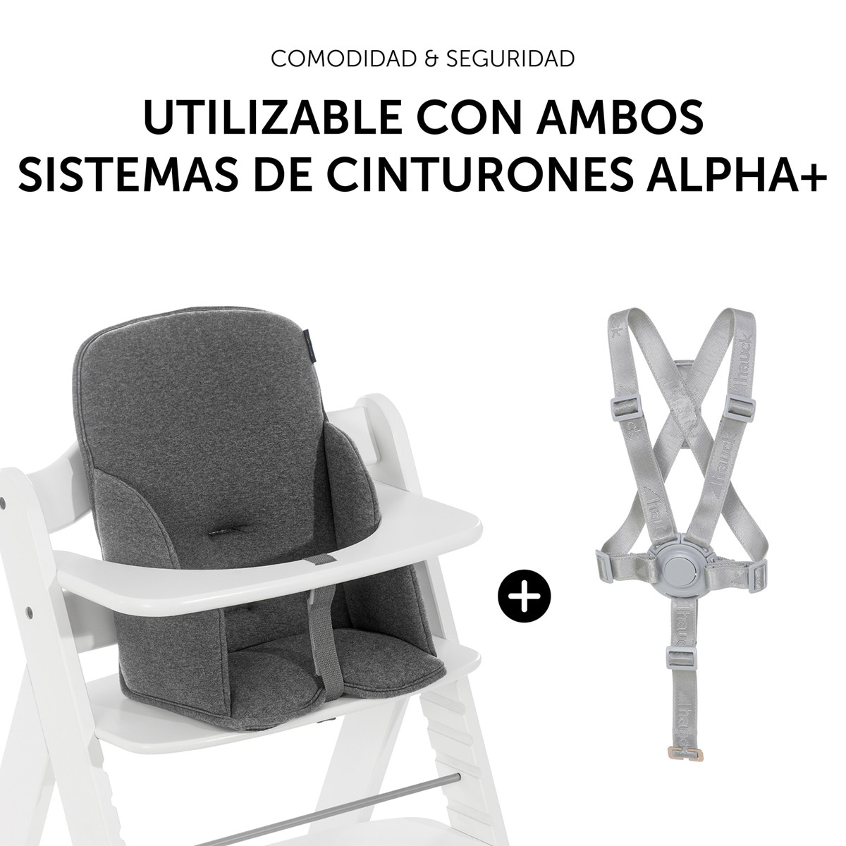 Almofada para Cadeira de Refeição Alpha Cosy Jersey Cinzento-escuro-7