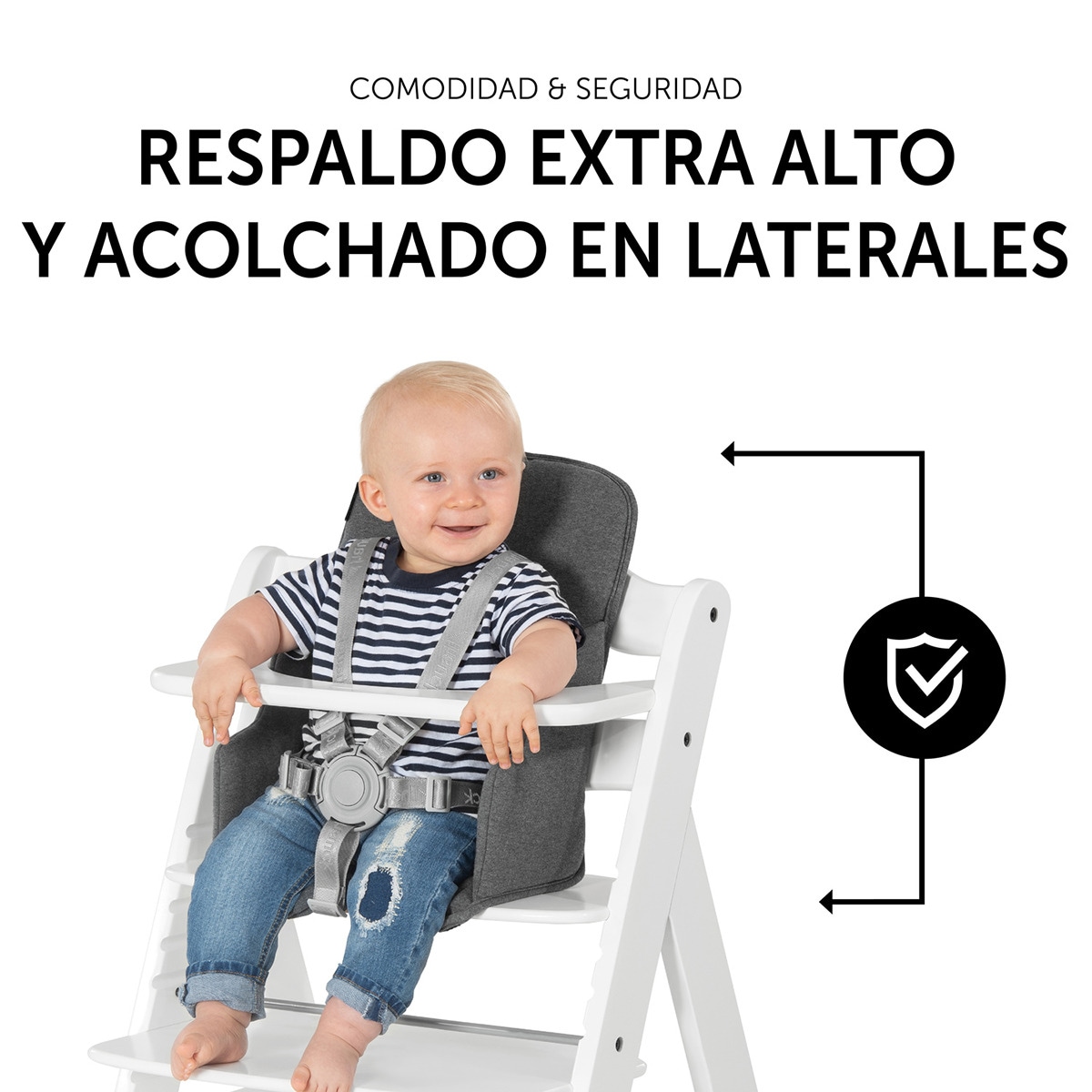 Almofada para Cadeira de Refeição Alpha Cosy Jersey Cinzento-escuro-5