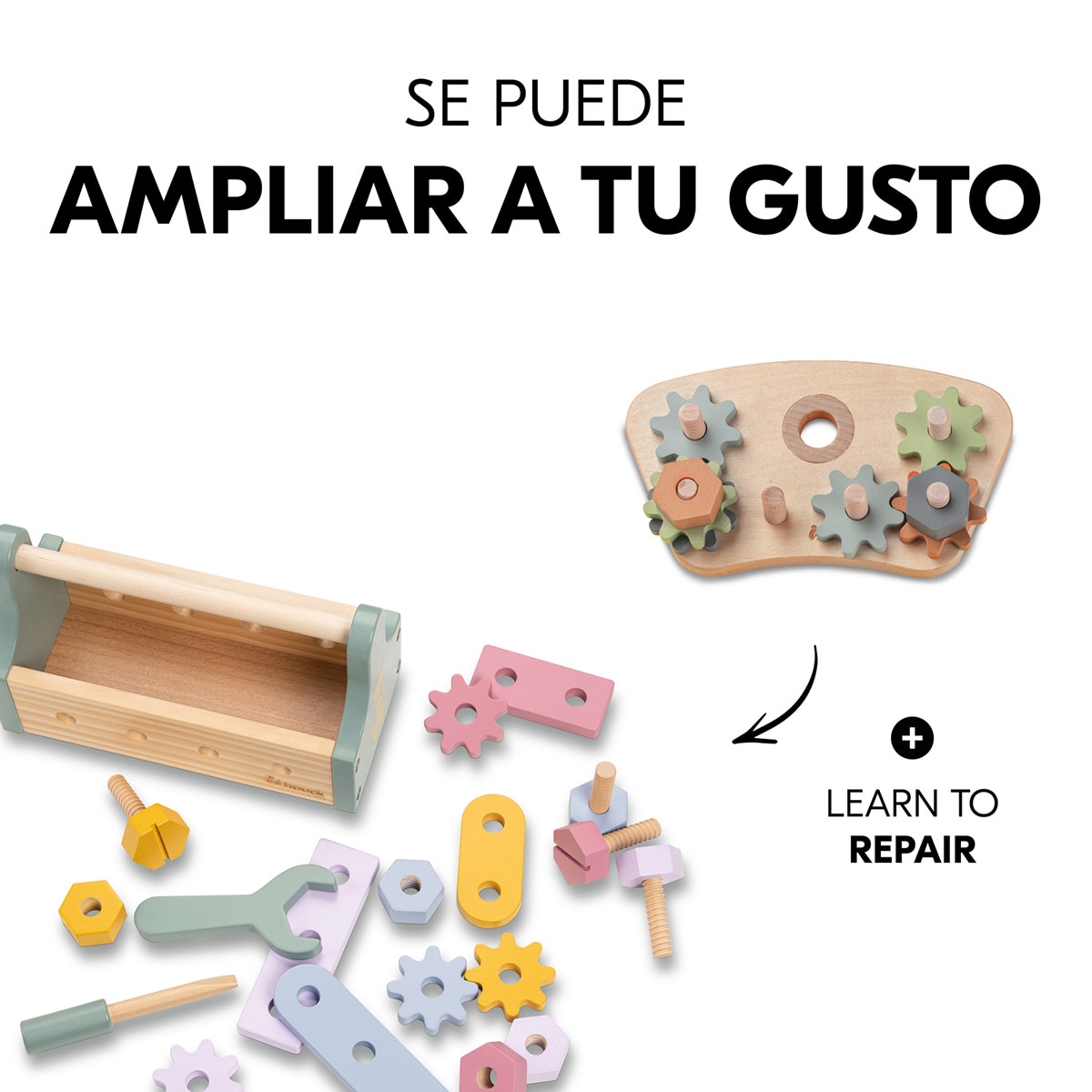 Brinquedo de Madeira para Cadeira de Refeição Evolutiva Play Repairing Multicolor-7