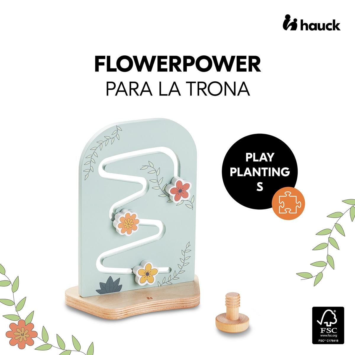 Brinquedo de Madeira para Cadeira de Refeição Evolutiva Play Planting Multicolor-2