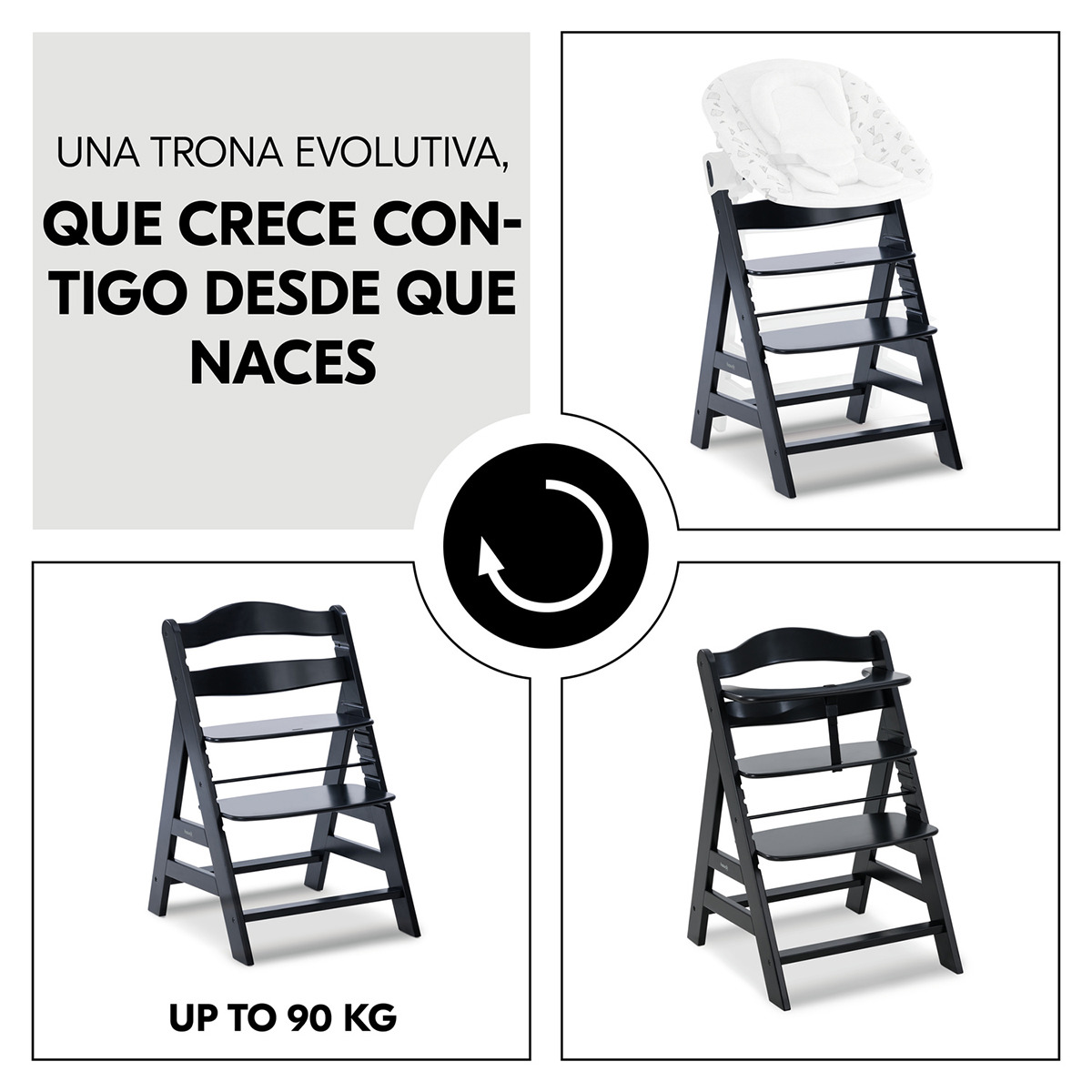 Cadeira de Refeição Evolutiva Alpha+ Preto-5