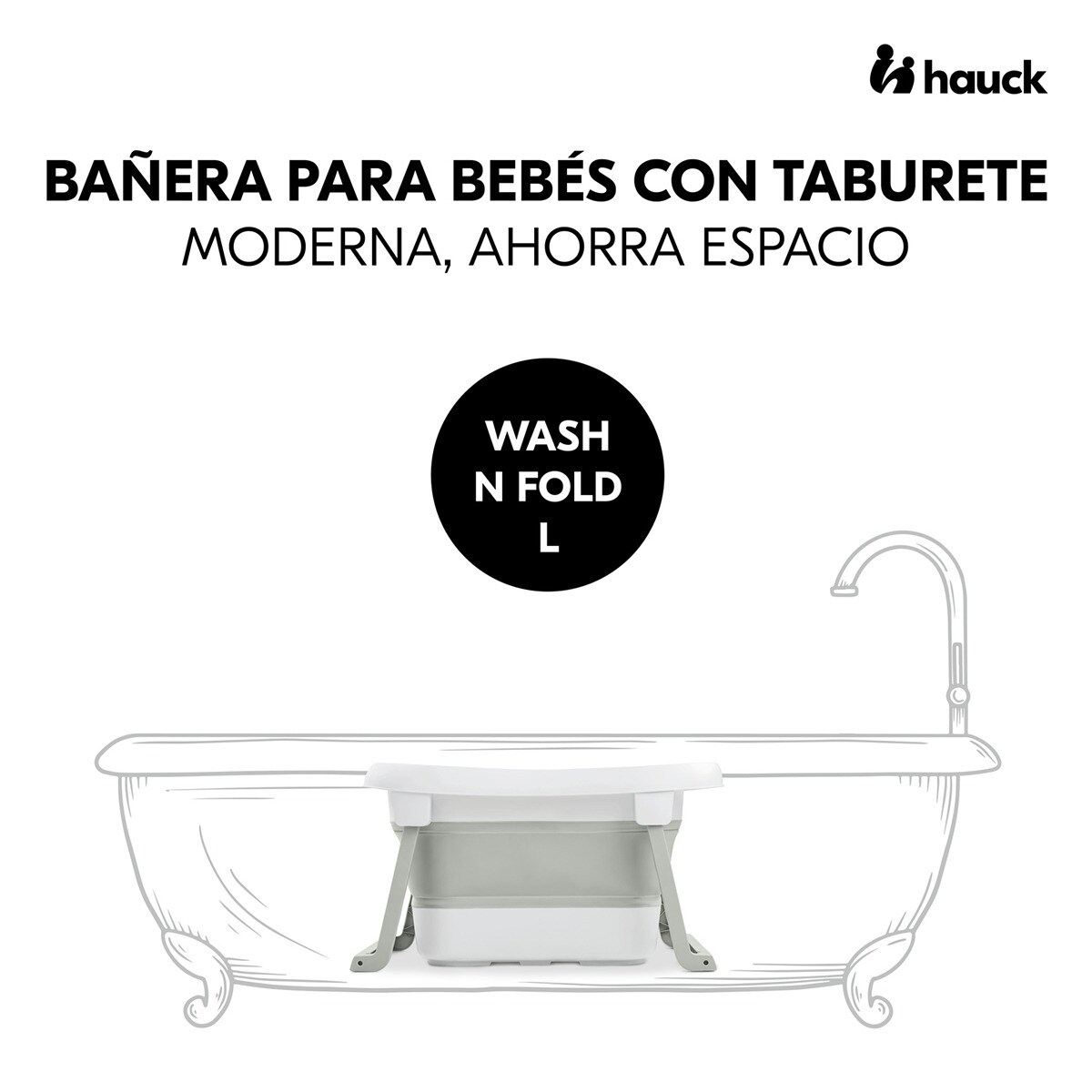 Bañera plegable XLHauckWash N Fold L Blanco-2
