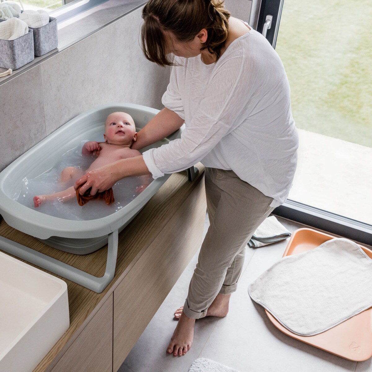 Bañera plegable XLHauckWash N Fold L Blanco-14