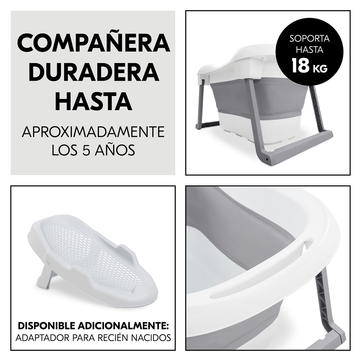 Banheira Dobrável XL Wash N Fold L Cinzento-claro-5