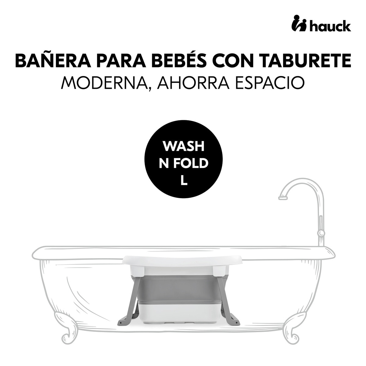 Banheira Dobrável XL Wash N Fold L Cinzento-claro-2