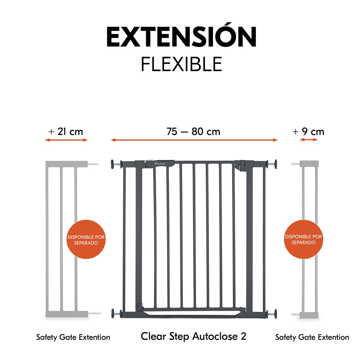 Barrera de seguridad  Hauck  Clear step Autoclose 2 Gris oscuro-12
