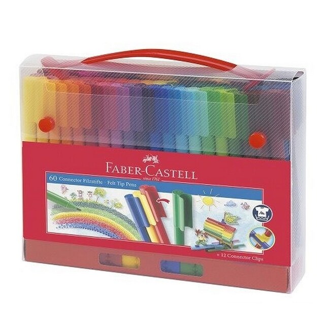 Imagem 0 de Maleta de 60 Marcadores Connector Faber-Castell