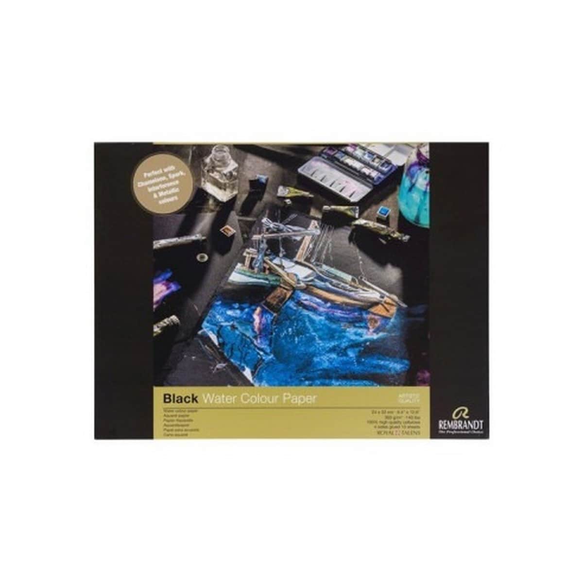 Bloco de Papel Aguarela Preto 24x32cm Rembrandt 1