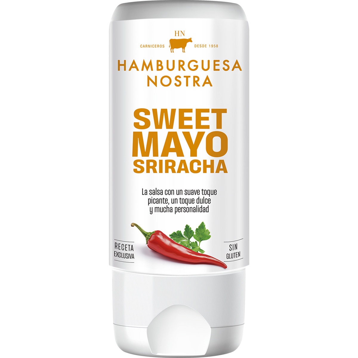 salsa HN Sweet Mayo Sriracha sin gluten envase 180 ml