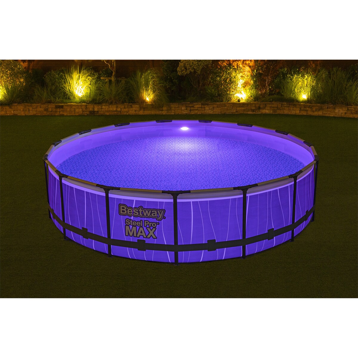 Piscina Redonda Steel Pro Max Led Ø 457 x 107 cm Gris-12