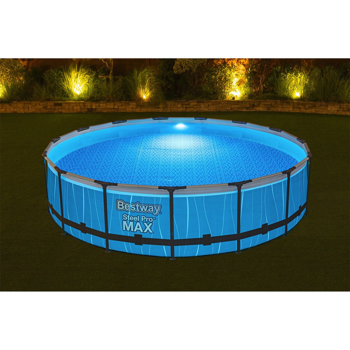 Piscina Redonda Steel Pro Max Led Ø 457 x 107 cm Gris-11