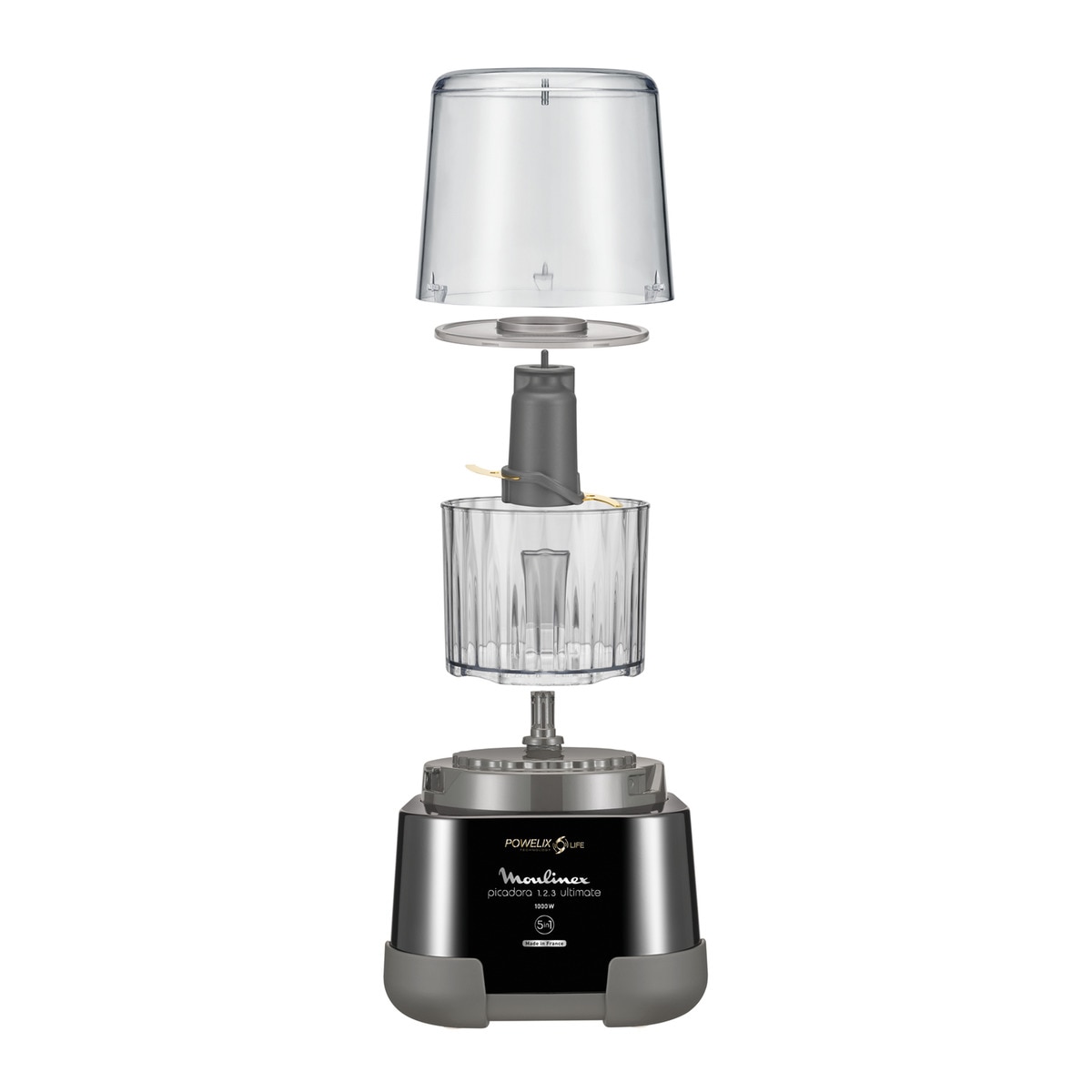 Picadora Moulinex Ultimate, 5 en 1: Pica, Tritura, Mezcla, Muele, Semibate Negro-2