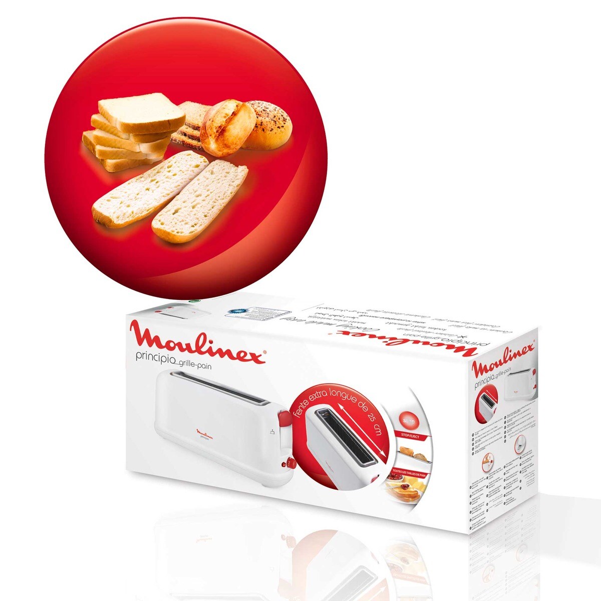 Tostador Moulinex Principio con ranura extra larga Blanco-6