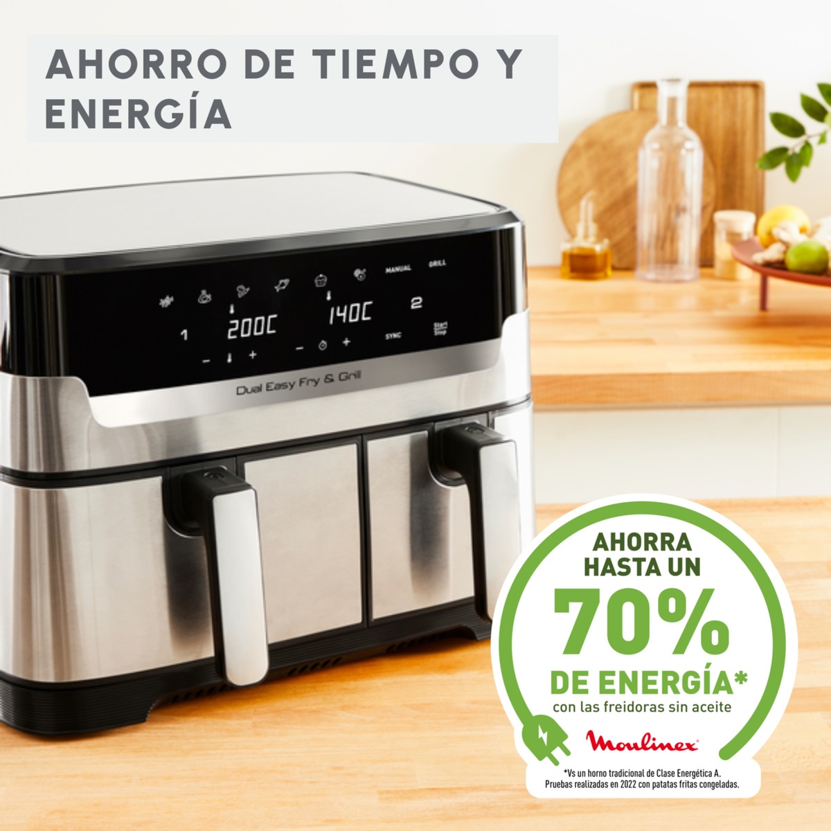 Fritadeira Air Fryer Moulinex Dual Easy Fry & Grill EZ905D20 com Capacidade de 8,3 Litros - Preto e Inox Preto / Inox-7