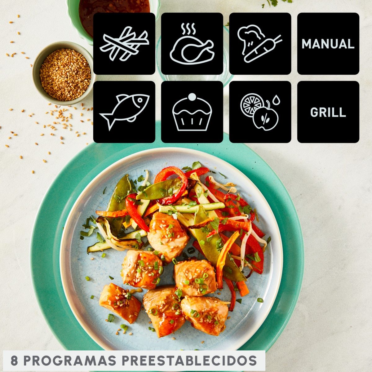 Fritadeira Air Fryer Moulinex Dual Easy Fry & Grill EZ905D20 com Capacidade de 8,3 Litros - Preto e Inox Preto / Inox-6