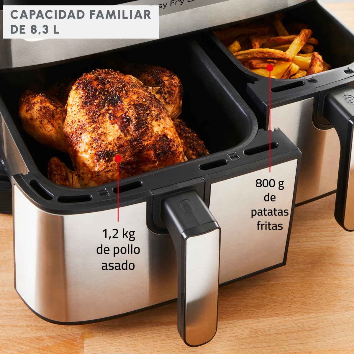 Fritadeira Air Fryer Moulinex Dual Easy Fry & Grill EZ905D20 com Capacidade de 8,3 Litros - Preto e Inox Preto / Inox-5