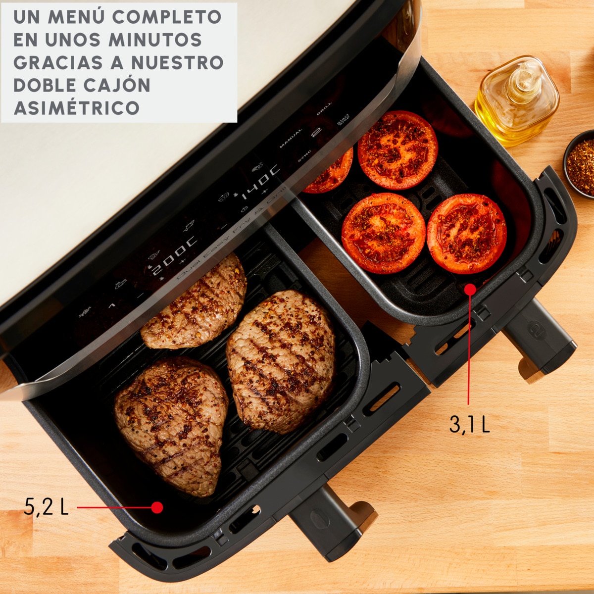 Fritadeira Air Fryer Moulinex Dual Easy Fry & Grill EZ905D20 com Capacidade de 8,3 Litros - Preto e Inox Preto / Inox-4