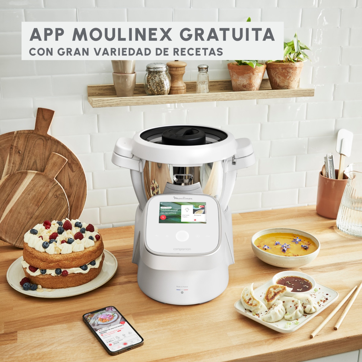 Robot de Cocina Moulinex I Companion Touch XL HF935, Conectividad WiFi Blanco-9