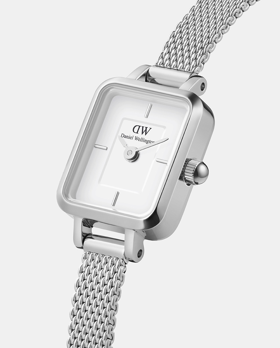 Reloj de mujer Quadro Mini DW00100726 de malla de acero Plata-3