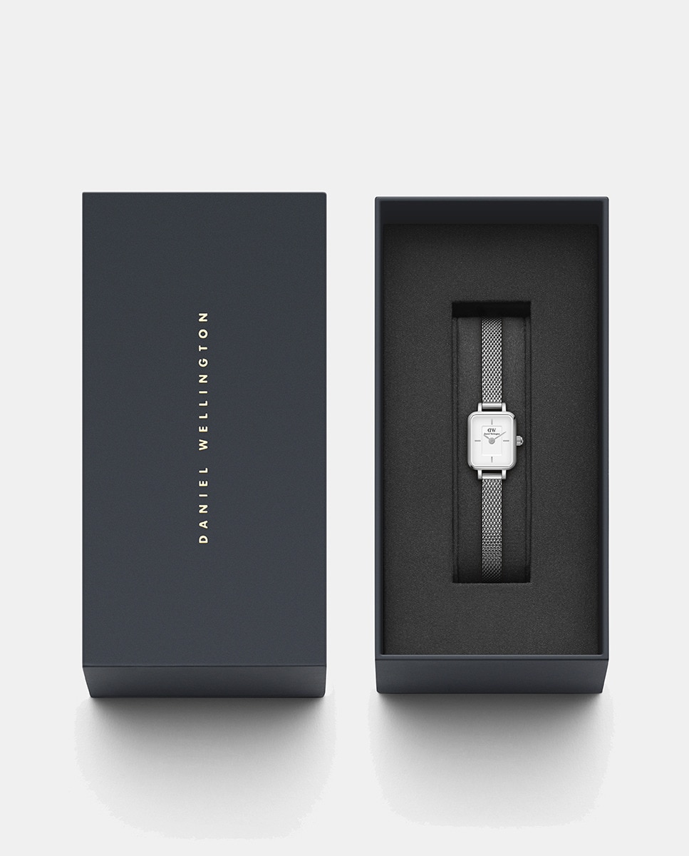 Reloj de mujer Quadro Mini DW00100726 de malla de acero Plata-2