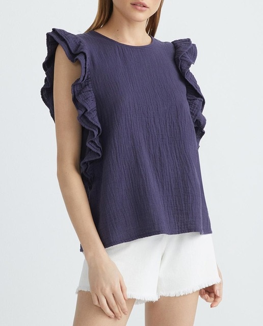 Imagen 0 de Blusa mujer manga volante