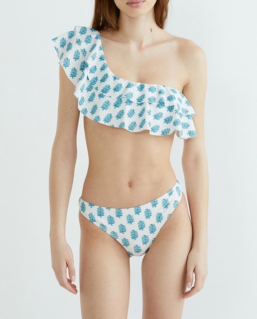Imagen 0 de Bikini de mujer asimétrico volante