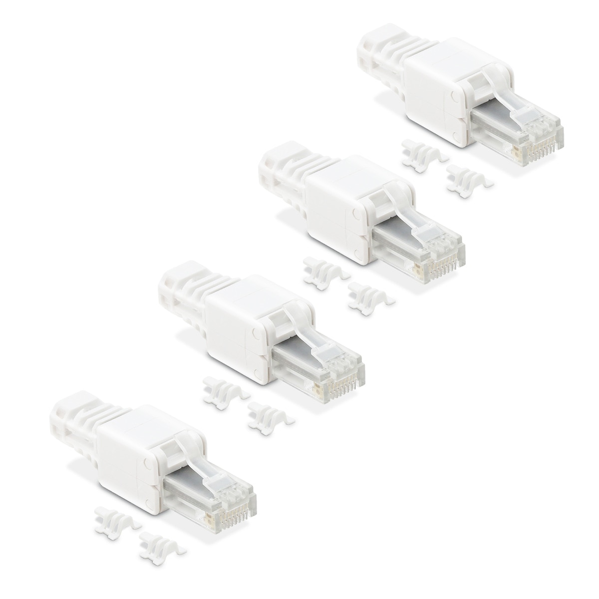 Terminal Ethernet RJ45 Auto-Instalável - 4 unid. Branco-2