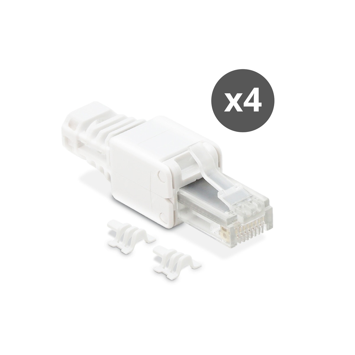 Terminal Ethernet RJ45 Auto-Instalável - 4 unid. Branco-1