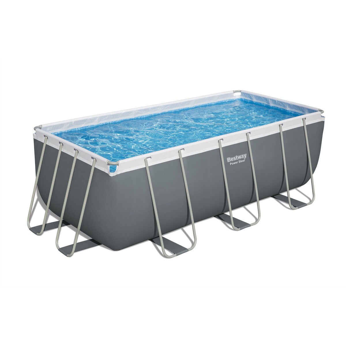 Piscina Rectangular Power Steel 412 x 201 x 122 cm Gris-1