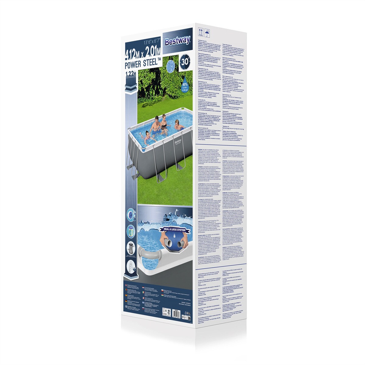 Piscina Rectangular Power Steel 412 x 201 x 122 cm Gris-12