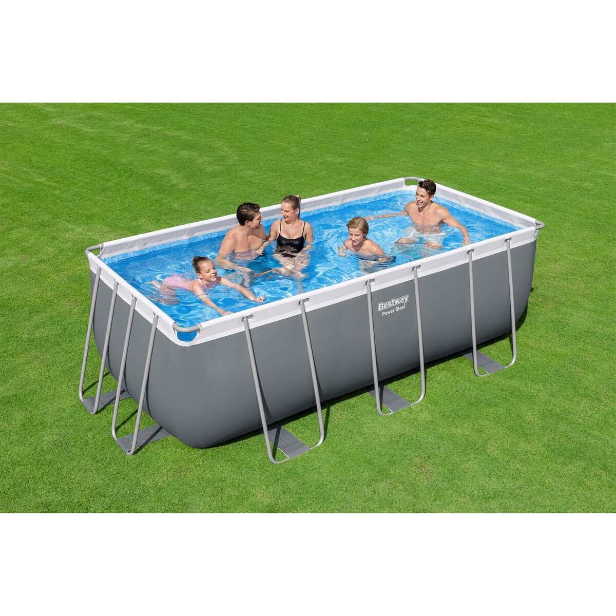 Piscina Rectangular Power Steel 412 x 201 x 122 cm Gris-7