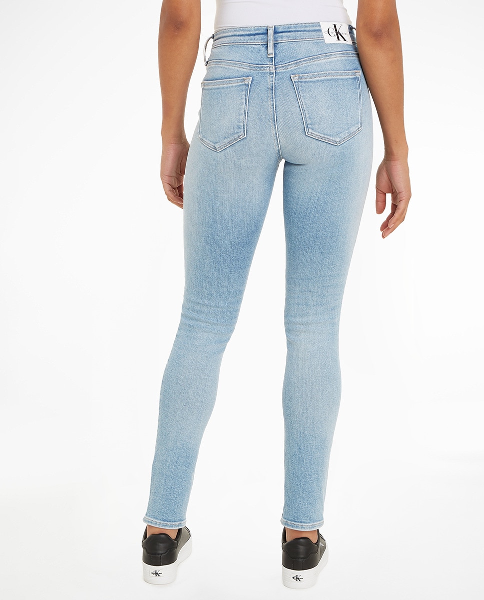 Jeans Mid Rise Skinny Azul-2