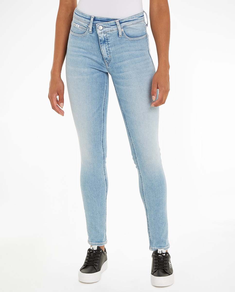 Jeans Mid Rise Skinny Azul-1